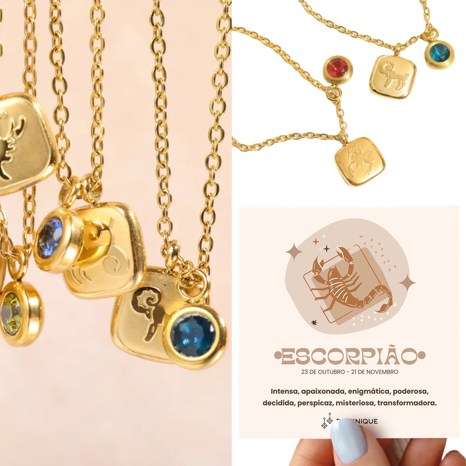 Colar COSMOS 🌌 SIGNOS ZODÍACO + cartâo GRÁTIS