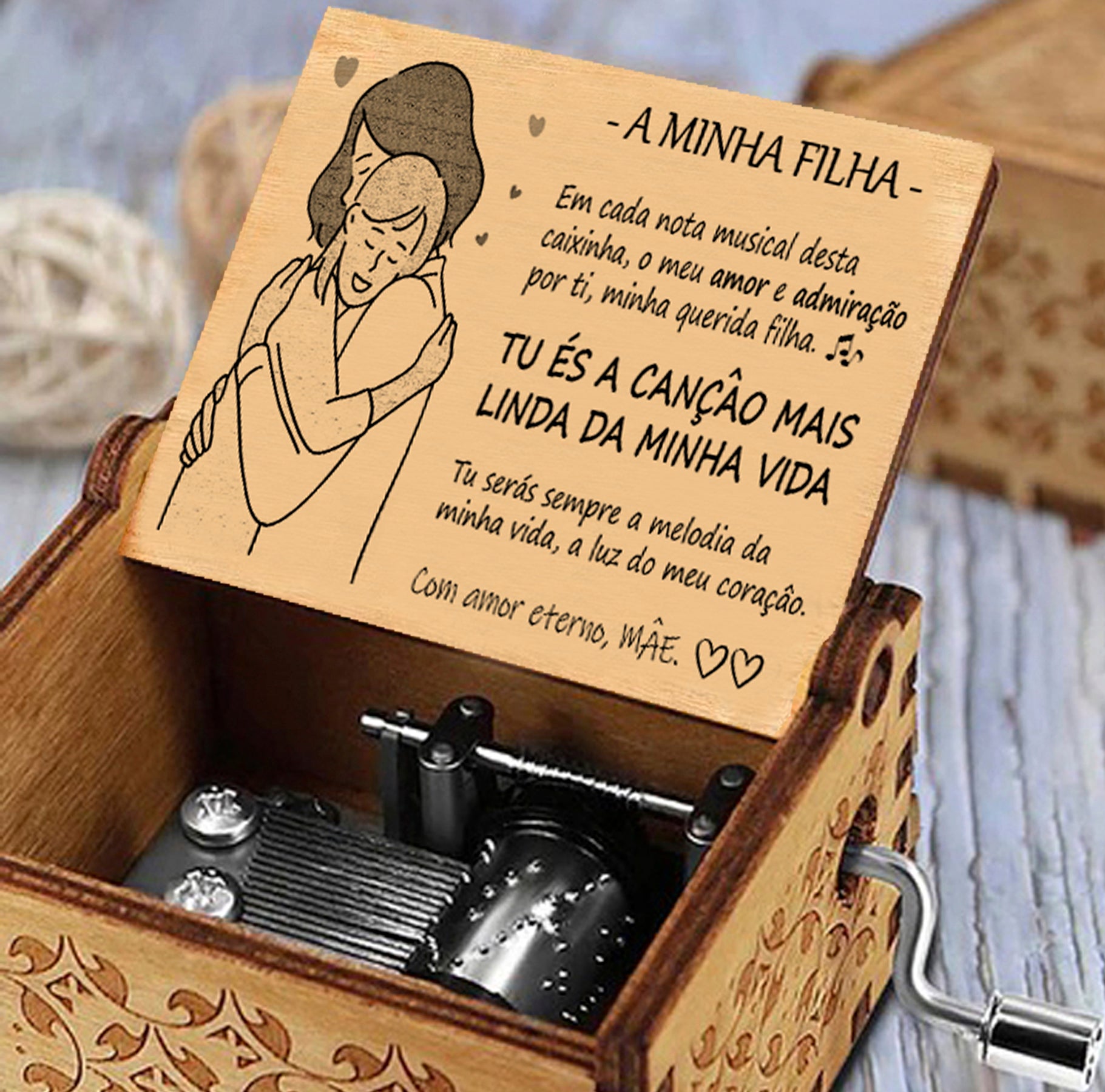 Mãe para Filha: Caixa musical com mensagem especial
