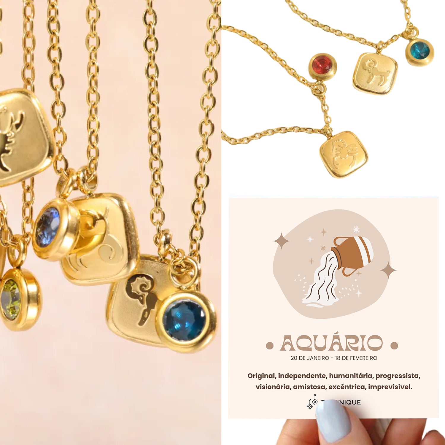 Colar COSMOS 🌌 SIGNOS ZODÍACO + cartâo GRÁTIS