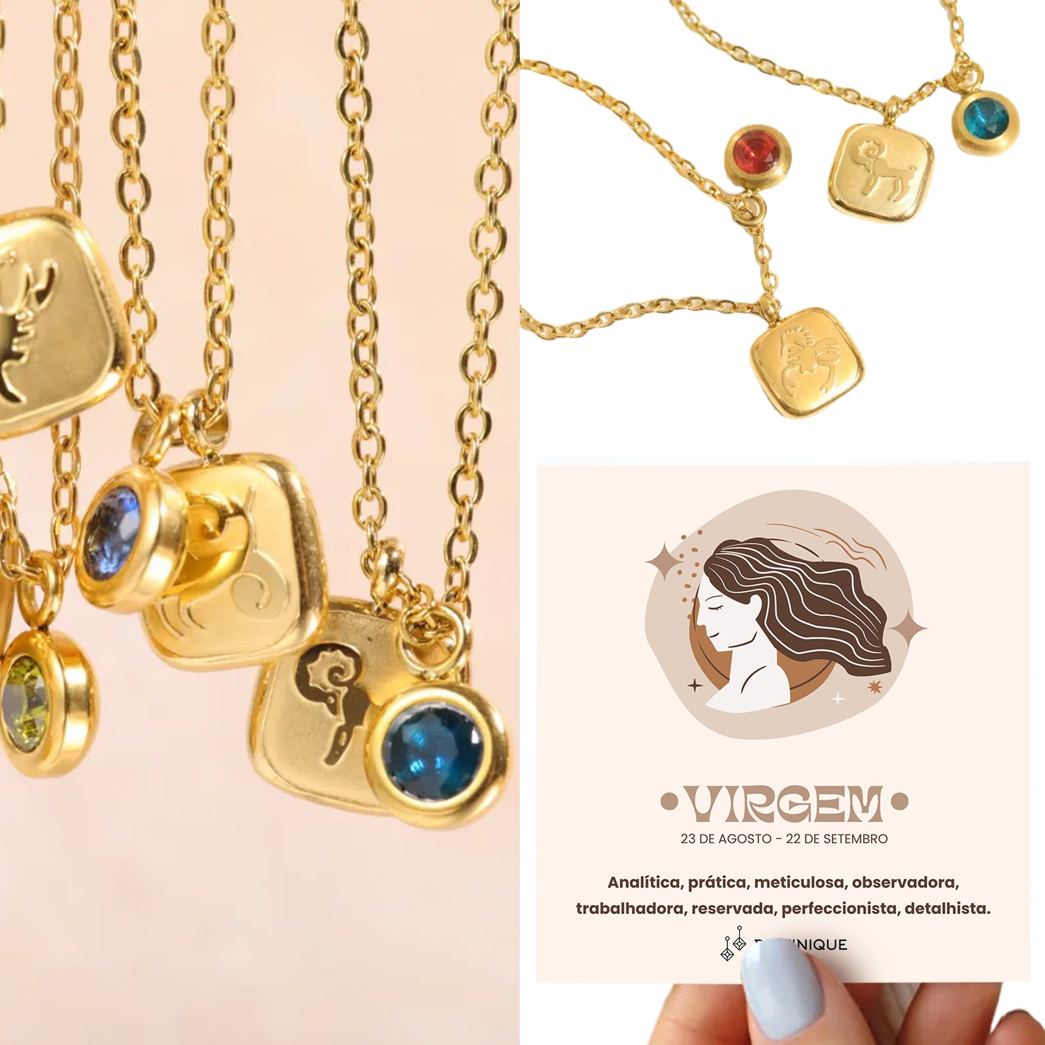 Colar COSMOS 🌌 SIGNOS ZODÍACO + cartâo GRÁTIS