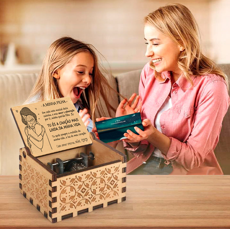 Mãe para Filha: Caixa musical com mensagem especial