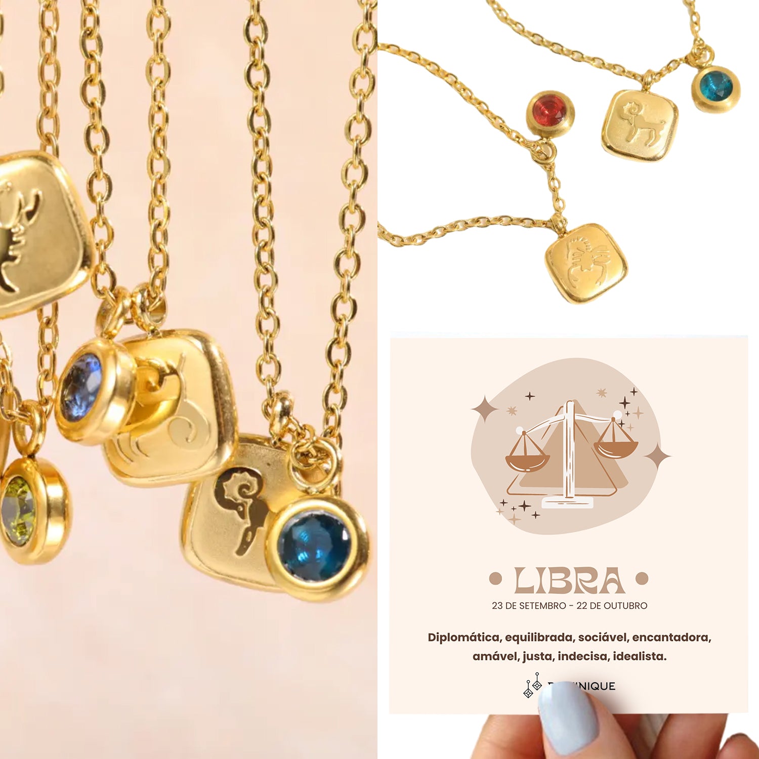 Colar COSMOS 🌌 SIGNOS ZODÍACO + cartâo GRÁTIS